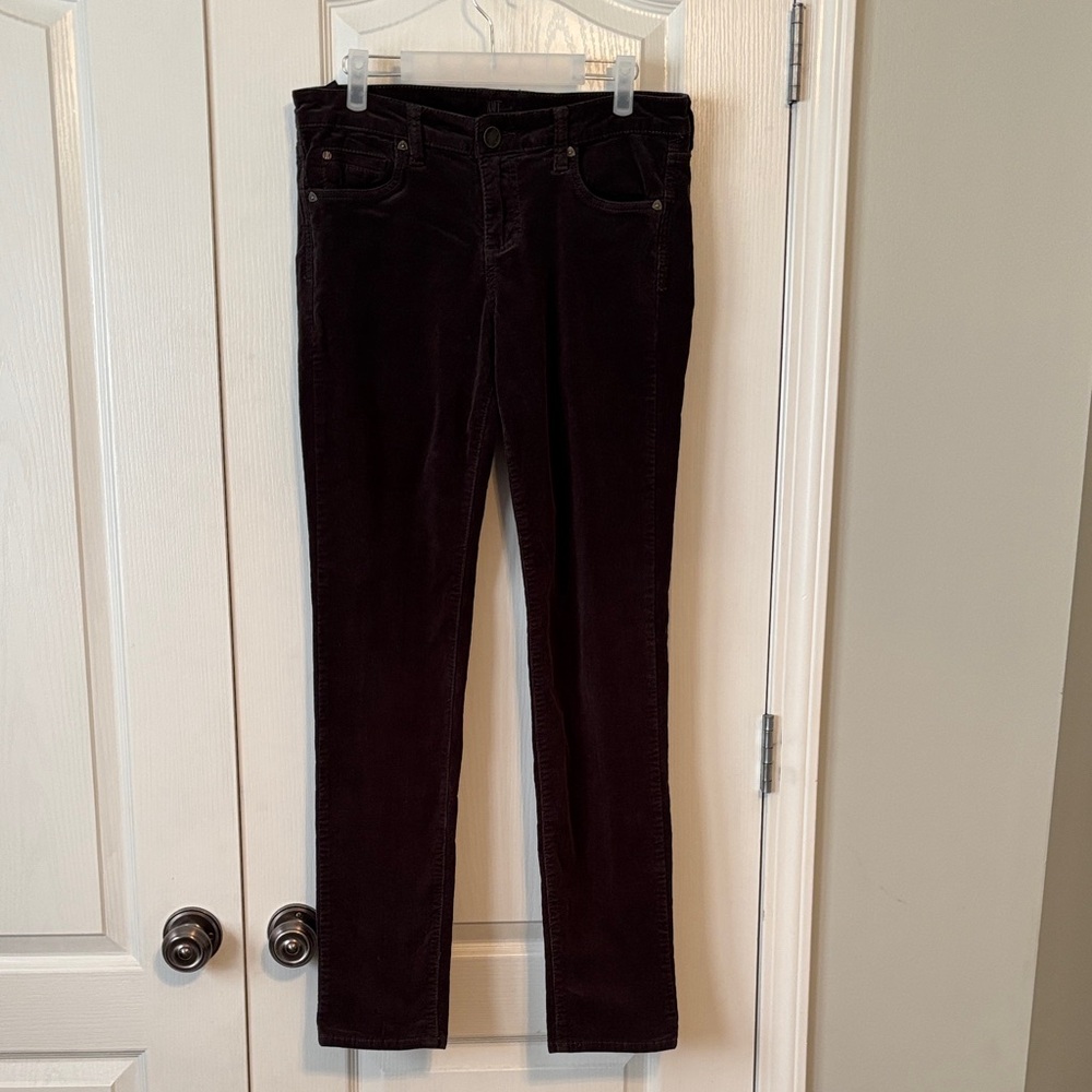 Kut from the Kloth Chocolate Brown Diana Corduroy Relaxed Fit Skinny size 8